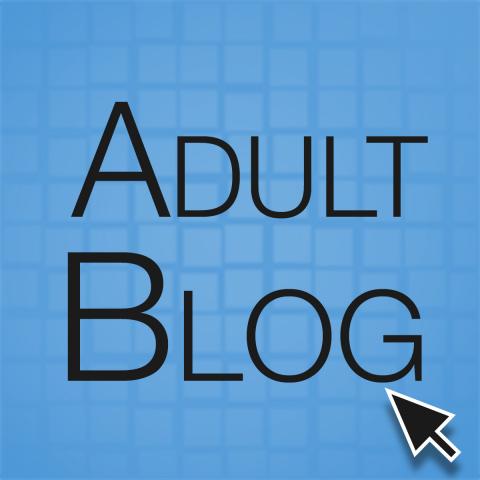 adult blog logo with blue background